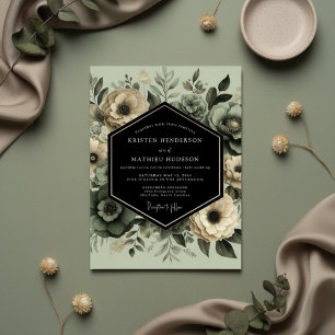 Convite Casamento Elegância Floral Salvia Mal-humorada