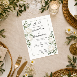 Convite Casamento Elegância Peônia Marfim Atemporal