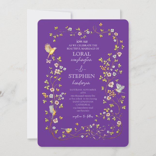 Convite Casamento Elegância Perene (Frente)