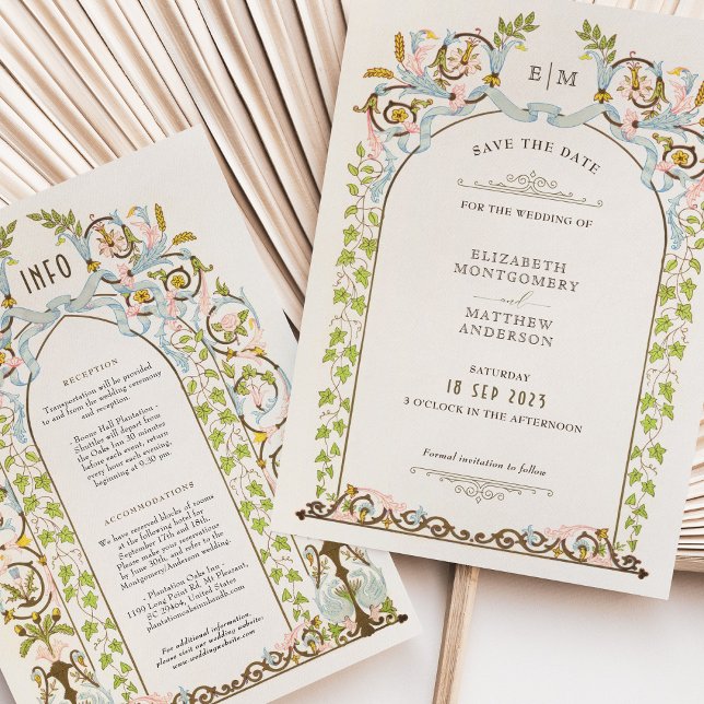 Convite Casamento Elegância Real Vitoriana Salve a Data (Criador carregado)