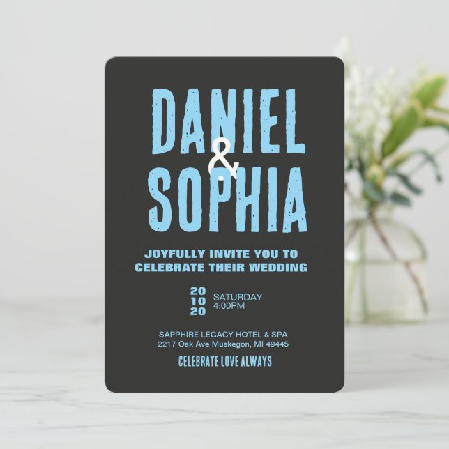 Convite Casamento Elegante  (Em pé/Frente)