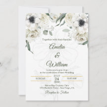 Casamento Elegante Anêmona Preto Branco Verde