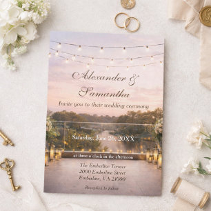 Convite Casamento Elegante ao Pôr do Sol no Rio
