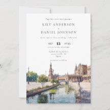 Casamento Elegante aquarela em Sevilha Espanha