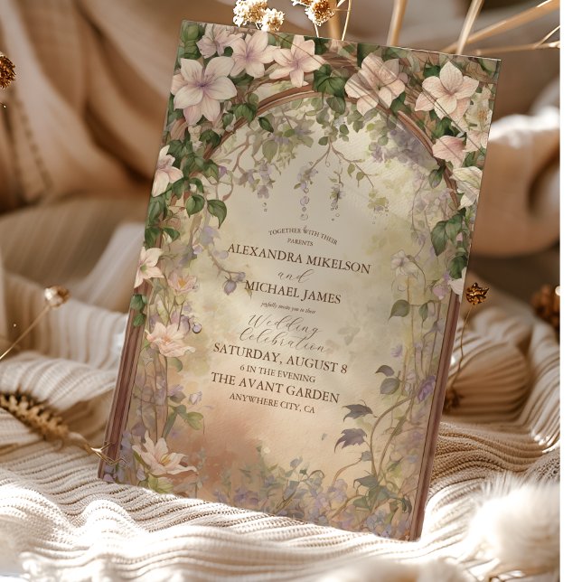 Convite Casamento Elegante Art Nouveau (Criador carregado)