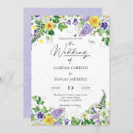 Convite Casamento Elegante Boho Wildflower
