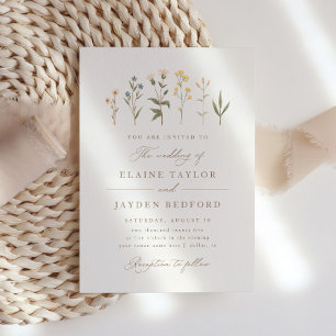 Convite Casamento Elegante Boho Wildflower