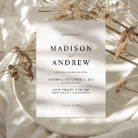 Convite Casamento Elegante Branco e Negro Moderno<br><div class="desc">Convite de casamento preto e branco moderno,  com design de tipografia elegante. Personalize com todos os seus detalhes para um convite de casamento.</div>