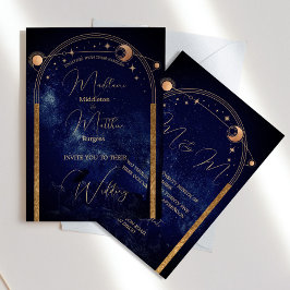 Convite Casamento Elegante Celestial Sky