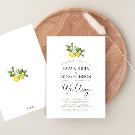 Convite Casamento Elegante Citrus Lemon Greenery