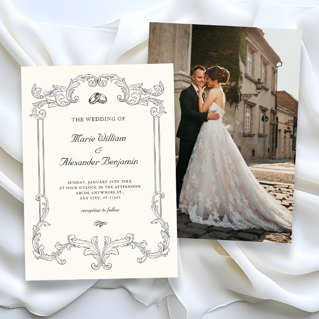 Convite Casamento elegante clássico (Criador carregado)