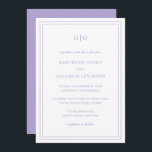 Convite Casamento Elegante Clássico de Lavanda Gertrude<br><div class="desc">Convite de casamento de lavandas roxas estilo clássico com um design simples e mínimo com seu monograma no topo e seus detalhes de evento cercados por uma dupla borda. As fontes se alternam entre um script elegante, um serif tradicional e fontes sans serif minimalistas. Este convite é excelente para um...</div>
