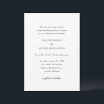Convite Casamento Elegante Clássico Raquel<br><div class="desc">Convite de casamento elegante com design simples e clássico com fontes de serifa e de guião elegantes.</div>