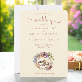 Convite Casamento Elegante Com Acentos Florais