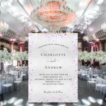 Casamento elegante com brilho roxo prateado