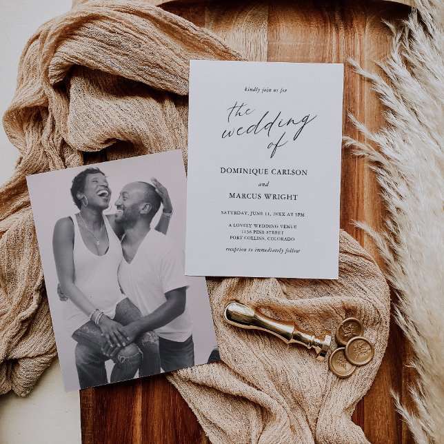 Convite Casamento elegante com Caligrafia Fotográfica Mode (Criador carregado)