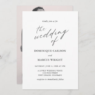 Convite Casamento elegante com Caligrafia Fotográfica Mode