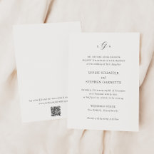 Casamento Elegante com Código QR Preto e Branco At