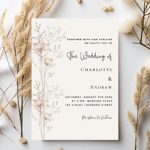 Convite Casamento elegante com creme de feijão