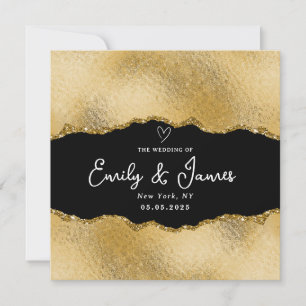 Convite casamento elegante com dourado cólico