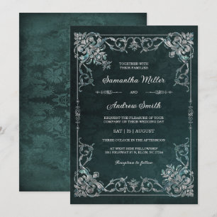 Convite Casamento Elegante com Esmeralda e Diamante