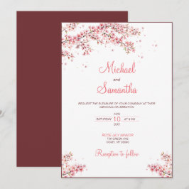 Convite Casamento Elegante com Flor de Cerejeira