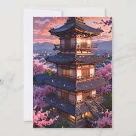 Convite Casamento Elegante com Flor de Cerejeira Japonesa
