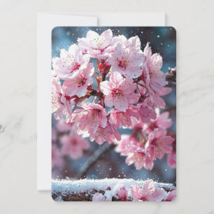 Convite Casamento Elegante com Flor de Cerejeira Japonesa 