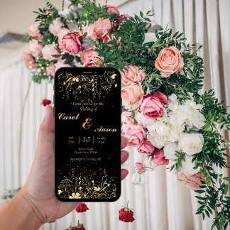 Convite casamento elegante com flores silvestres