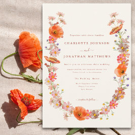 Convite Casamento Elegante com Flores Silvestres