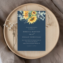 Convite Casamento Elegante com Girassol Rustico e Eucalipt