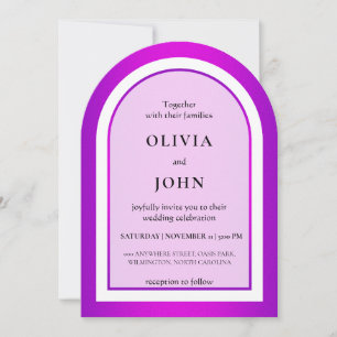 Convite Casamento elegante com gradiente roxo