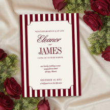 Casamento Elegante com Listras Burgundy e Creme