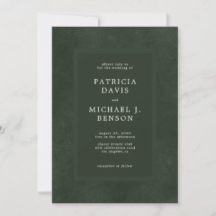 Convite casamento elegante com tipografia moderna verde-es