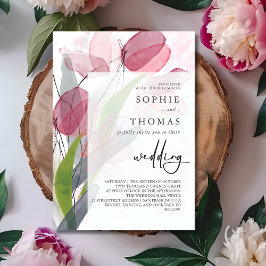 Convite Casamento elegante com tulipas moles