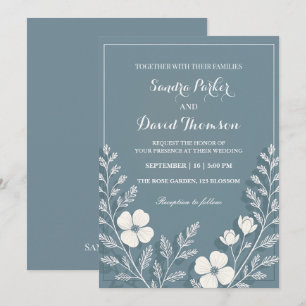 Convite casamento elegante com vassoura-de-flor-selvagem