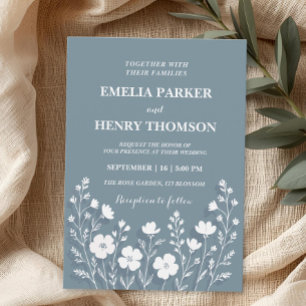 Convite casamento elegante com vassoura-de-flor-selvagem