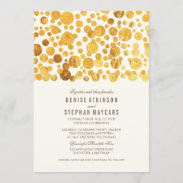 Convite Casamento Elegante Confetti com Efeito Foil Ouro