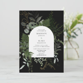 Convite Casamento Elegante da Floresta Selvagem Fern Green