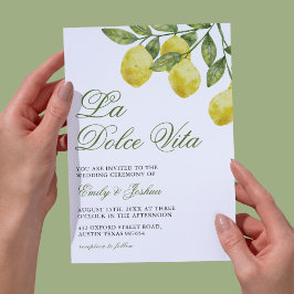Convite Casamento Elegante da Seção de Lemon da Dolce Vita