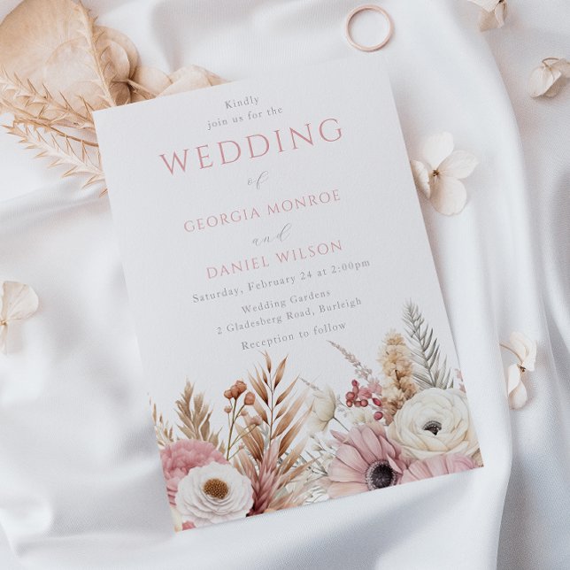 Convite Casamento Elegante das Flores de Boca-Blush (Criador carregado)