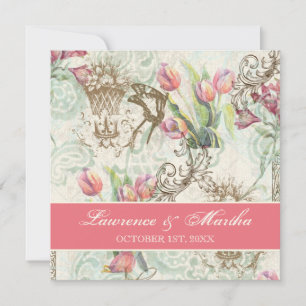 Convite Casamento elegante das tulipas de n de Flutterbyes