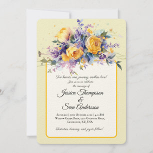 Convite Casamento Elegante De Aquarela Amarelo-Amarela-Man