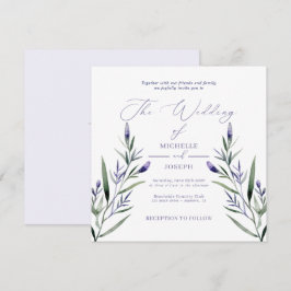 Convite Casamento Elegante De Aquarela Da Blisa De lavanda