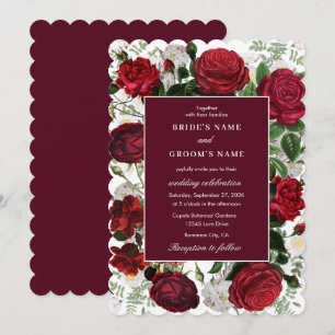 Convite Casamento Elegante De Aquarela Floral Moderna Burg