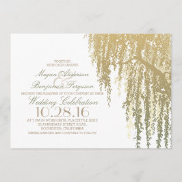 Convite Casamento Elegante de Árvore Selvagem de Sombras D