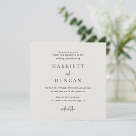 Convite Casamento Elegante de Beige Neutral do eterno