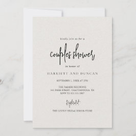 Convite Casamento Elegante de Beige Neutral do eterno