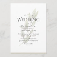 Casamento Elegante de Beige Watercolor Greenery