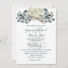 Convite Casamento Elegante de Bismillah Blue Dusty Floral